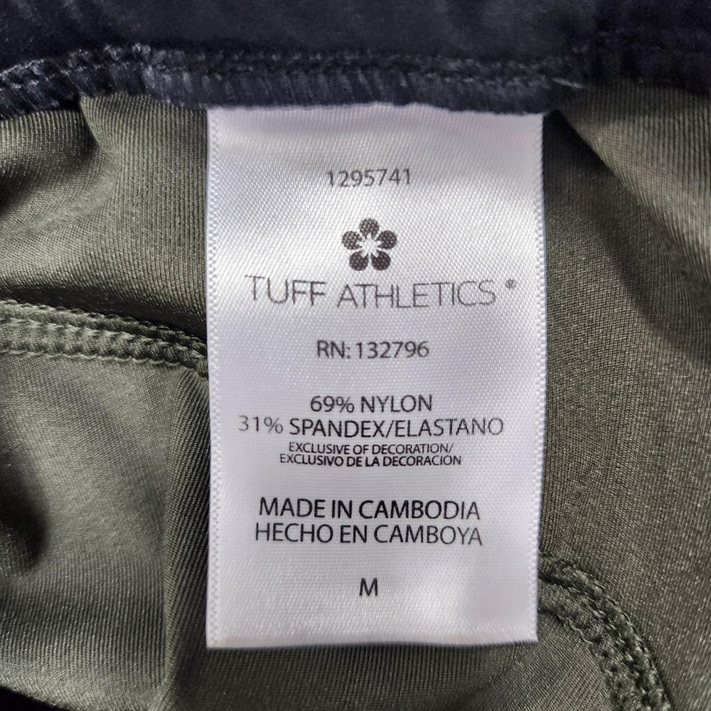 Tuff Athletics Pants Womens M Green Jogger Elastic Waist Tapered Stretch Gym - Picture 4 of 10